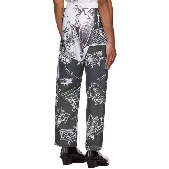 Thebe Magugu Chaps Trousers Size XL Mens Gray White - Picture 16 of 16